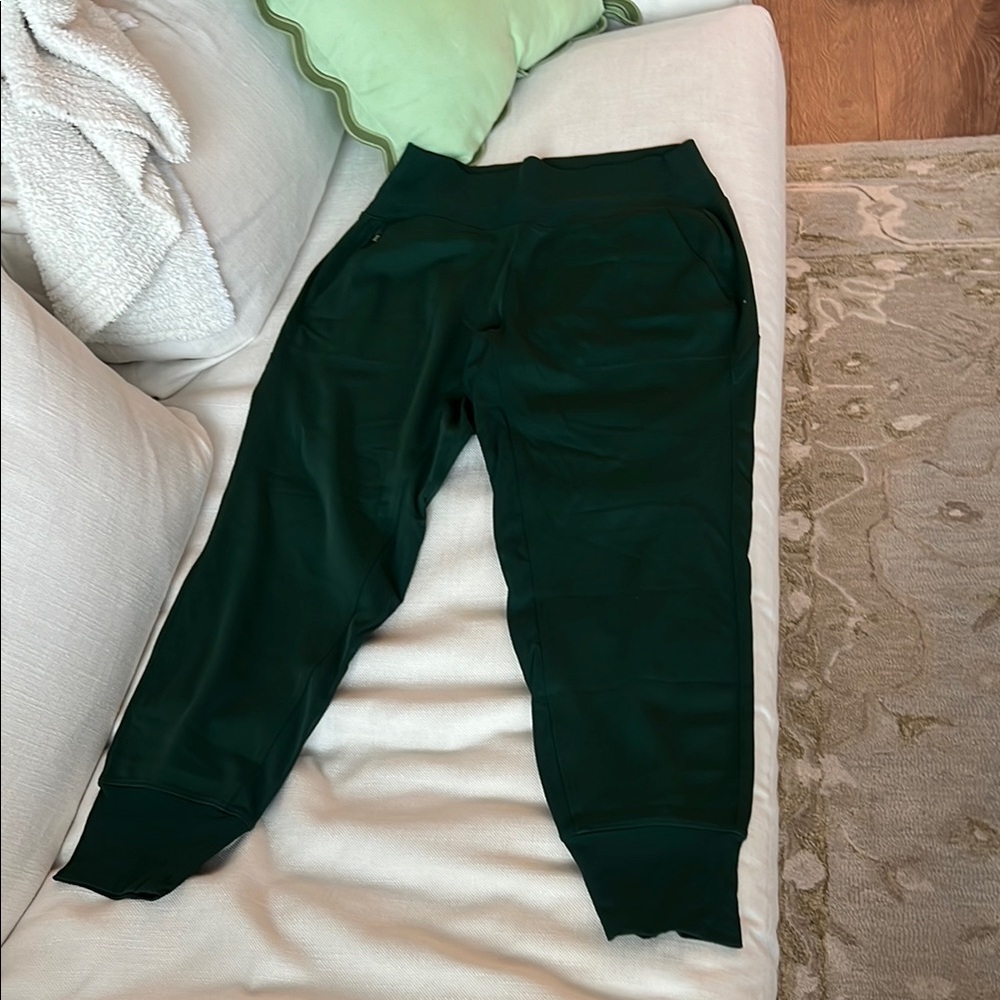 Athleta Green Track Joggers Elastic Waistband